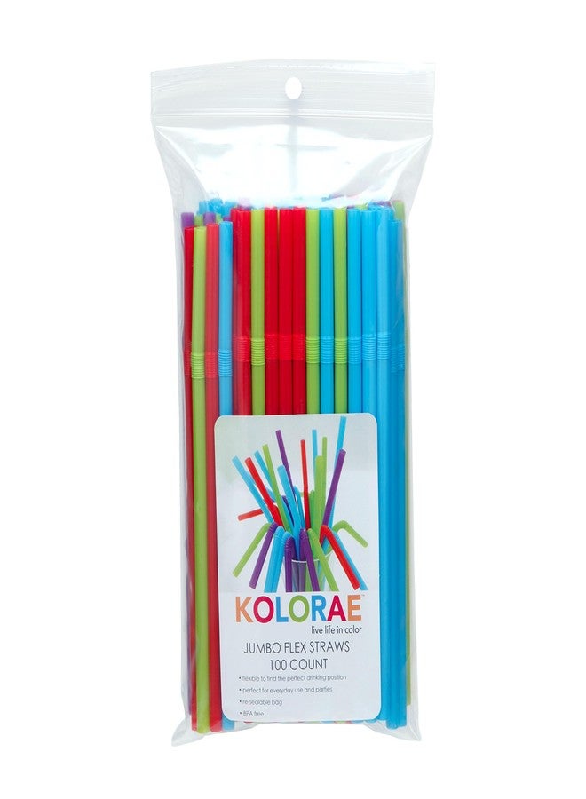 KOLORAE JUMBO FLEX STRAWS, MULTI-COLORED, DISPOSABLE PLASTIC BENDY AND FLEXIBLE DRINKING STRAWS - AVAILABLE IN SETS OF 100, 600 OR 1,000 FLEX STRAWS! (1000) - Image 4